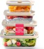Non-Toxic 4 Pack - Glass Food Storage Containers With Lids – Plastic Free, Airtight Meal Prep Containers, Multi-Size (12, 21, 35, 50 Oz)