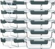 10-Pack,30 Oz Glass Meal Prep Containers 2 Compartments Airtight Lunch Bento Boxes with Lids, Glass Food Storage Containers, Microwave, Oven