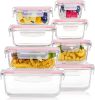 8 Pack Glass Food Storage Containers with Airtight Lids, Glass Meal Prep Containers, Lunch Containers for Microwave, Oven, Freezer and Dishwasher