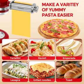 Pasta Roller for Kitchenaid Stand Mixer, Pasta Maker for Kitchenaid Mixer Attachments, Stainless Steel Pasta Attachment for Kitchenaid Stand Mixer