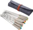 24 Pcs 9.5 Inch Stainless Steel Fondue Forks with Heat Resistant Handle Fondue Sticks for Cheese Pot Chocolate Roast Marshmallows Meat