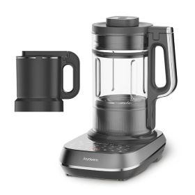 Joydeem Soymilk Maker Machine, Heated Blender with Grind Cup, Low Noise Variable Frequency Brushless Motor, 1.75L Capacity, Black, JD-B1Pro