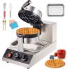 Commercial Waffle Maker, 1 Piece per Batch, 1300W Round Waffle Iron