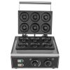 110V Commercial Waffle Donut Machine 6 Holes Double-Sided Heating 50-300Celsius, Electric Doughnut Maker 1550W