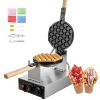 Commercial Bubble Waffle Maker, 1400W Egg Pancake Baker Machine, Non-Stick Stainless Steel Egg Bubble Puff, 180° Rotatable, Temp and Time Control