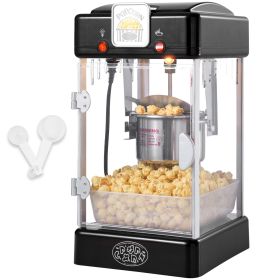 Popcorn Maker, 300W Popcorn Popper Machine, 2.5 Oz Kettle Makes 4 QT per Batch, Tabletop Popcorn Maker with PP Door, Includes 2 Scoops and Tray