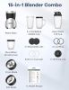 Smoothie Blender, 900W Blenders for Shakes and Smoothies, 15-Piece Personal Blender and Grinder Combo for Kitchen