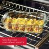 Glass Food Storage Containers, 2-Pack with Lids, BPA Free and Leak Proof, 4.7 Cup
