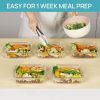 5 Pack 35oz Glass Food Storage Containers with Lids, Meal Prep Containers, Airtight Reusable Lunch Container Set, Safe for Oven, Microwave, Freezer