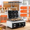 Electric Donut Maker, 1550W Commercial Doughnut Machine with Non-stick Surface, 6 Holes Double-Sided Heating Waffle Machine Makes 6 Doughnuts