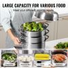 Steamer Pot 11in/28cm, 5 Tier Steamer Pot for Cooking with 8.5QT Stock Pot, 3 Vegetable Steamers & 2 Steaming Trays