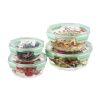 Painted Meadow Round Glass Food Storage Containers with Tritan Lid, Set of 4