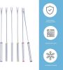 6PCS 9.5 Inch Fondue Sticks Stainless Steel Barbecue Fruit Dessert Forks with Heat Resistant Handle for Roast Meat Chocolate Dessert Cheese Marshmallo