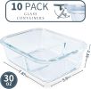 10 Packs 30oz Glass Meal Prep Containers 2 Compartments,Glass Food Storage Containers with Lids,Airtight Lunch Bento Boxes,Microwave,Oven