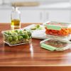 Painted Meadow 4 Pieces 4 Cup Rectangle Glass Food Storage Containers with Tritan Lid. Set of 2