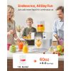 Snowflake Ice Machine, 176LBS/24H Snowflake Ice Maker, Ice-Shaver Machine with Stainless Steel Blade, Electric Snow Cone Maker with 0.48Gal Tank