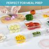 8 Pack Glass Food Storage Containers with Airtight Lids, Glass Meal Prep Containers, Lunch Containers for Microwave, Oven, Freezer and Dishwasher