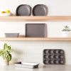 6 Piece Nonstick Carbon Steel Bakeware Set with Cake, Muffin, Cookie, and Loaf Pans, Easy Release, Oven Safe, 16.25 x 11.75 x 6.25 inches