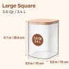 3.6 Qt Glass Food Storage Containers Set of 2, Large Storage Containers with Lids, Square Glass Jars with Lids, for Flour and Sugar, Cereal, Rice