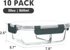 10-Pack,30 Oz Glass Meal Prep Containers 2 Compartments Airtight Lunch Bento Boxes with Lids, Glass Food Storage Containers, Microwave, Oven