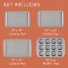 4 Pcs Nonstick Bakeware Set, Dishwasher Safe and Oven Safe to 450°F, Gray