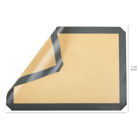 Silicone Rectangular Baking Mat, Non-Stick Reusable Oven Bakeware, 16.5" x 11.6", New Beige/Gray, Pack of 2 (Color: New Beige/Gray)