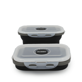 GLIDER LB Black Bento Premium Lunch Box & Food Storage Containers (Color: Black, size: X-Large)