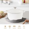 Dutch Oven Pot with Lid,5 QT Enamel Casserole with Dual Handles,Cast Iron Pot for Braiser,Cooking,Gifts for Family