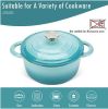 Dutch Oven Pot with Lid,5 QT Enamel Casserole with Dual Handles,Cast Iron Pot for Braiser,Cooking,Gifts for Family