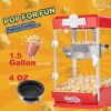 Popcorn Maker, 480W Popcorn Popper Machine, 4 Oz Kettle Makes 1.5 Gallon per Batch, Tabletop Popcorn Maker, Includes 3 Scoops, Movie Theater Style