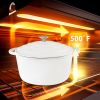 Dutch Oven Pot with Lid,5 QT Enamel Casserole with Dual Handles,Cast Iron Pot for Braiser,Cooking,Gifts for Family