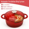 Dutch Oven Pot with Lid,5 QT Enamel Casserole with Dual Handles,Cast Iron Pot for Braiser,Cooking,Gifts for Family